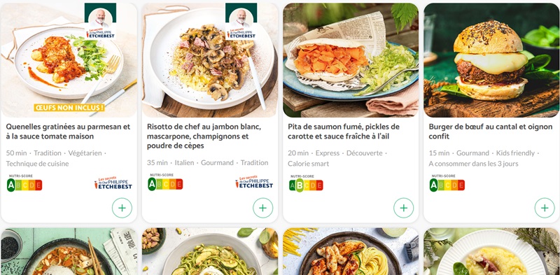 Sélection des menus Quitoque de la semaine avec les filtres