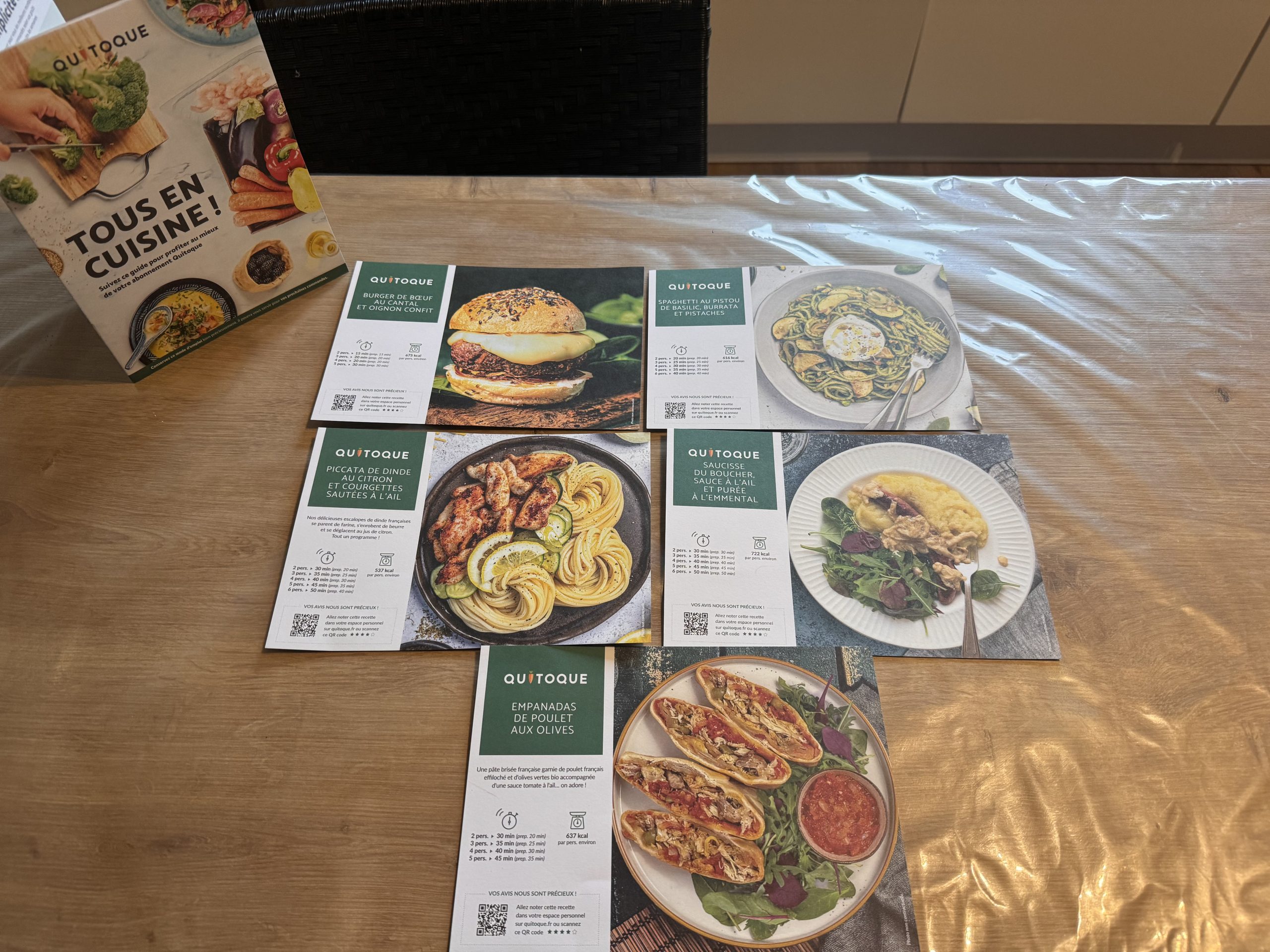 Menus Quitoque avec les filtres végétarien et de saison